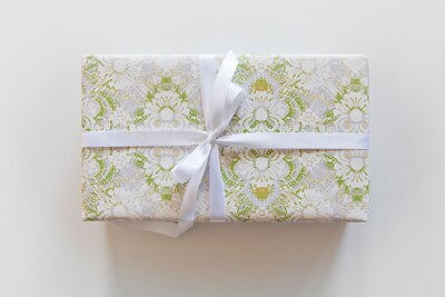 Wrapping Paper Roll ~ Carmen, Lime Green Paper, 30" wide, by the Yard [Gift Wrap, Birthday, Easter, All Occasion] - image1